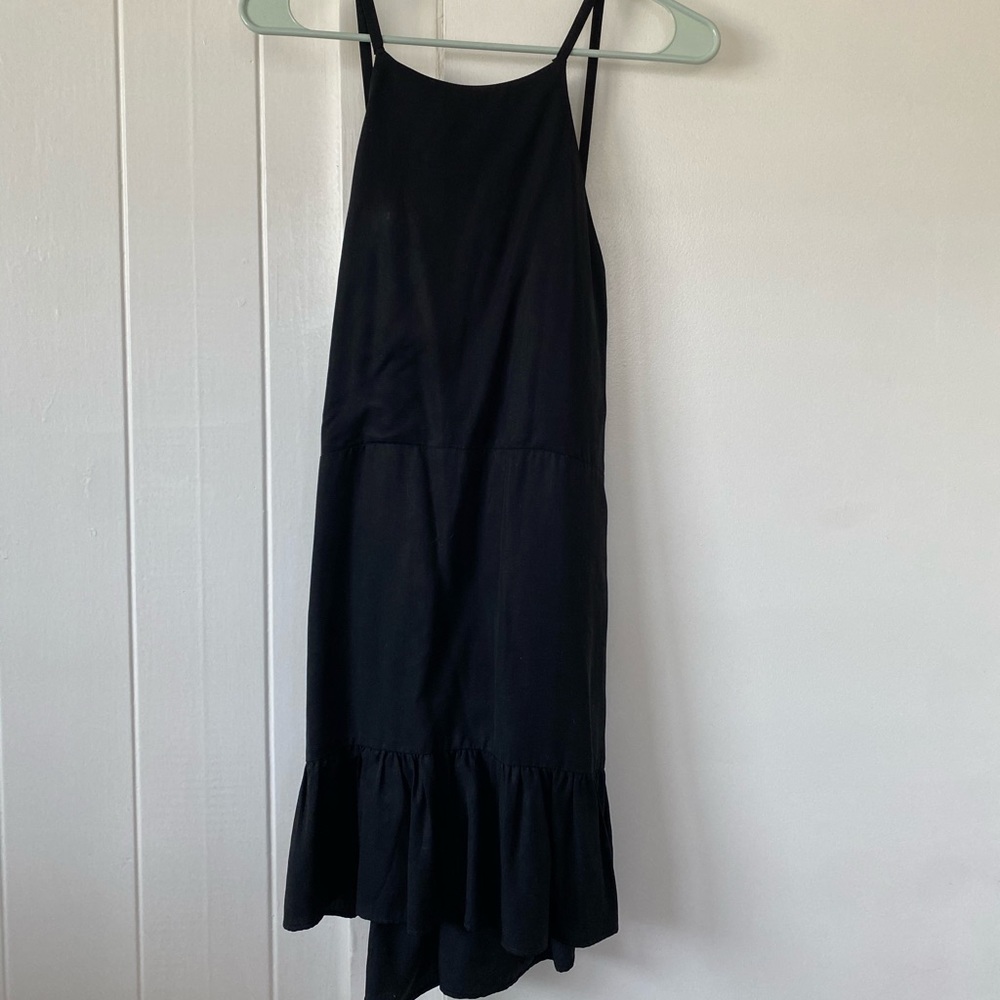 Stone cold fox black silk backless dress